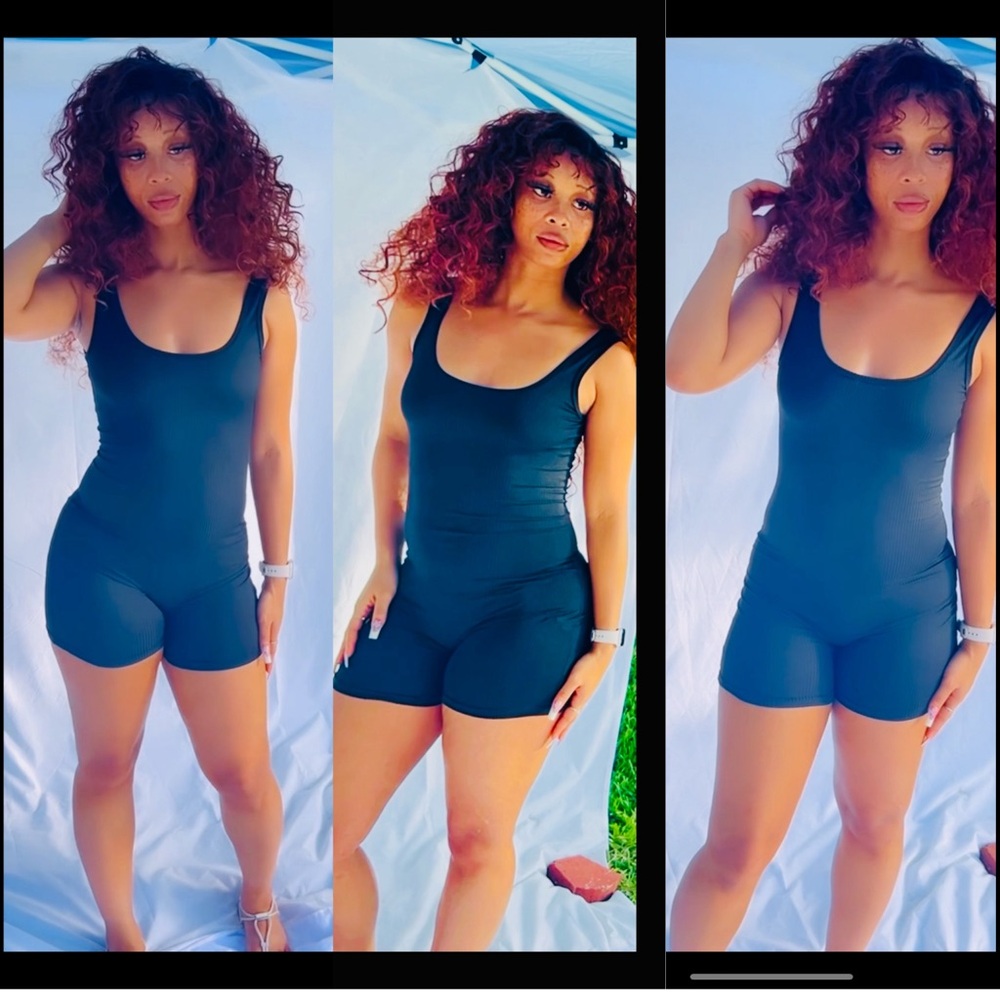 One piece shorts bodycon unitard 🖤